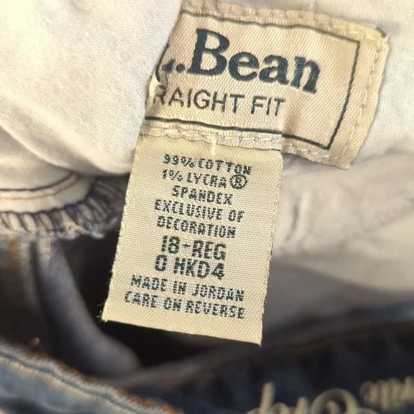 LL Bean favorite crop straight fit jeans, women's 18R (35" waist) - Picture 6 of 7
